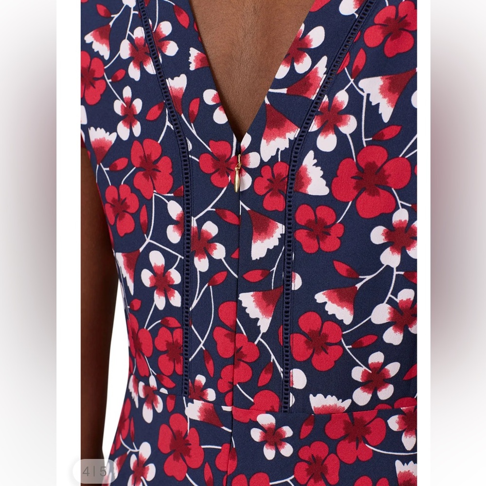 Draper James Red and Blue Floral Midi Dress - Picture 7 of 8